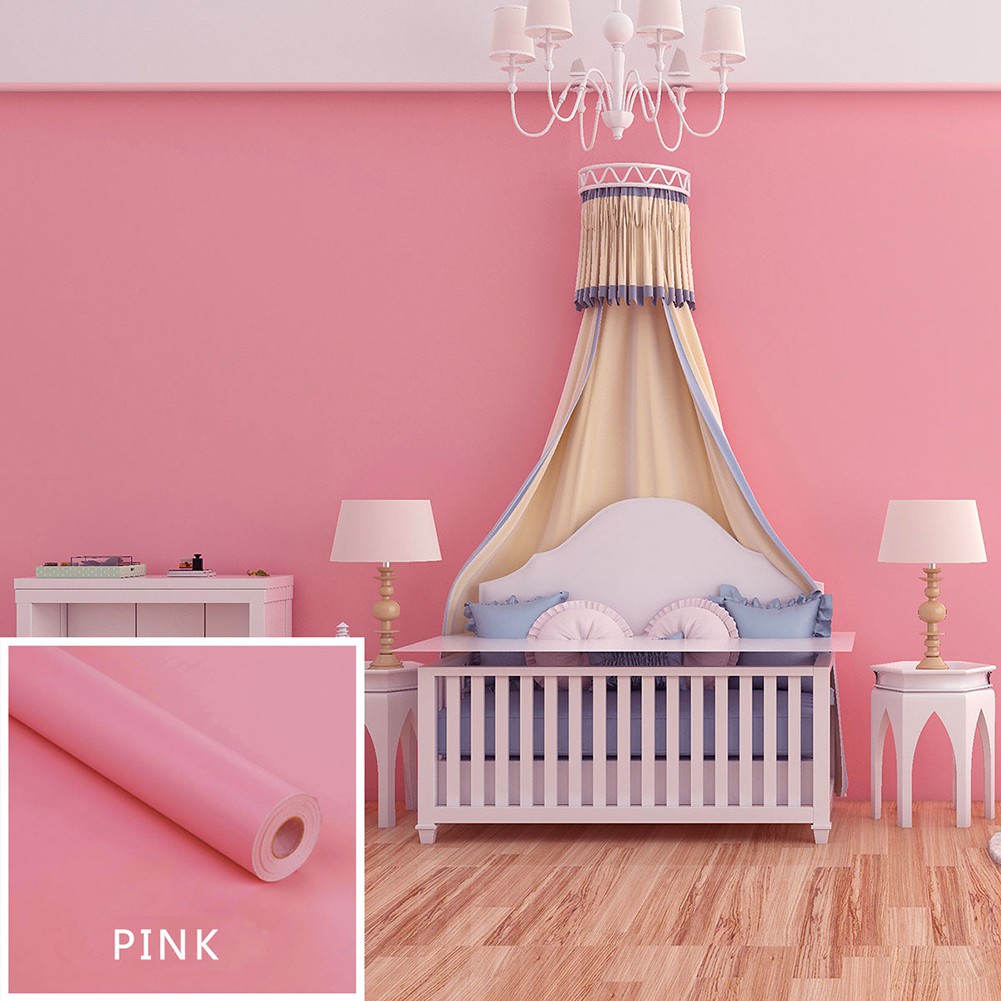 giấy dán tường phòng ngủ màu hồng