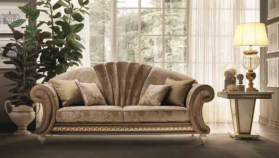 sofa phòng khách tân cổ điển màu nâu